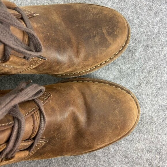 Clarks Artisan CARLETA LYON Brown Leather Lace Up Ankle Boot Boho Women’s 7.5M - Picture 11 of 13